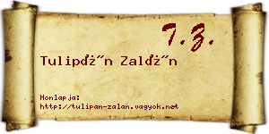 Tulipán Zalán névjegykártya