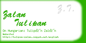 zalan tulipan business card